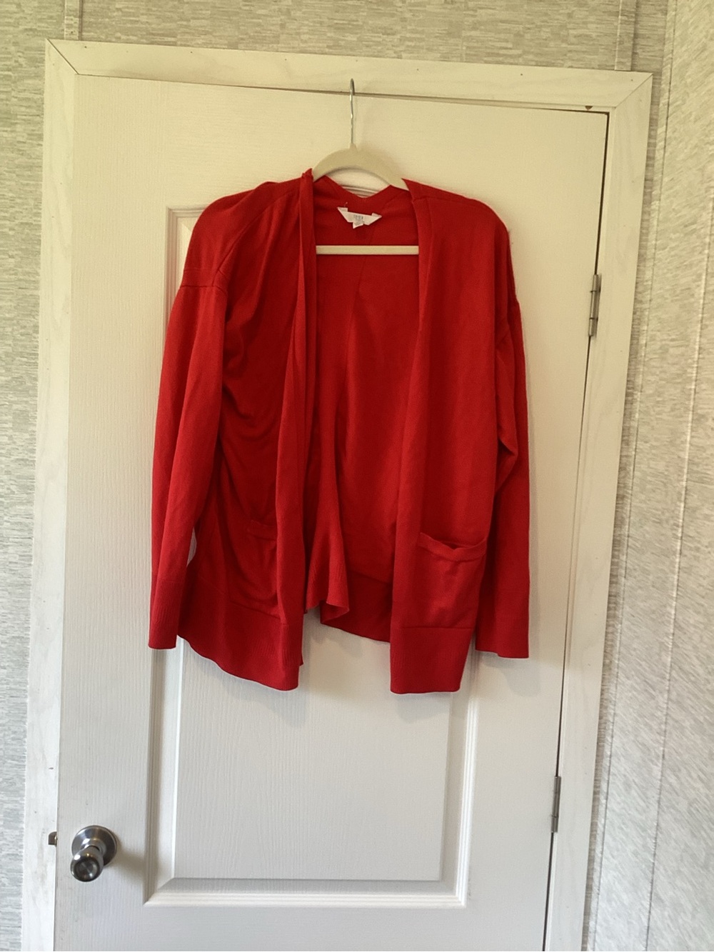 Time and Tru Red Open-Front Pocket Cardigan XL EUC